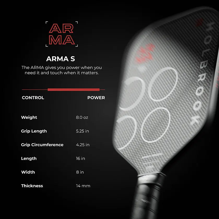 Holbrook Arma Carbon S 14mm Pickleball Paddle