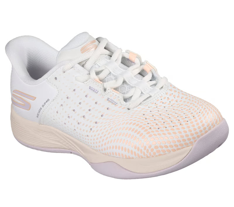 Skechers Slip-Ins GO Viper Court Reload Women Pickleball Shoes (White/Pink)