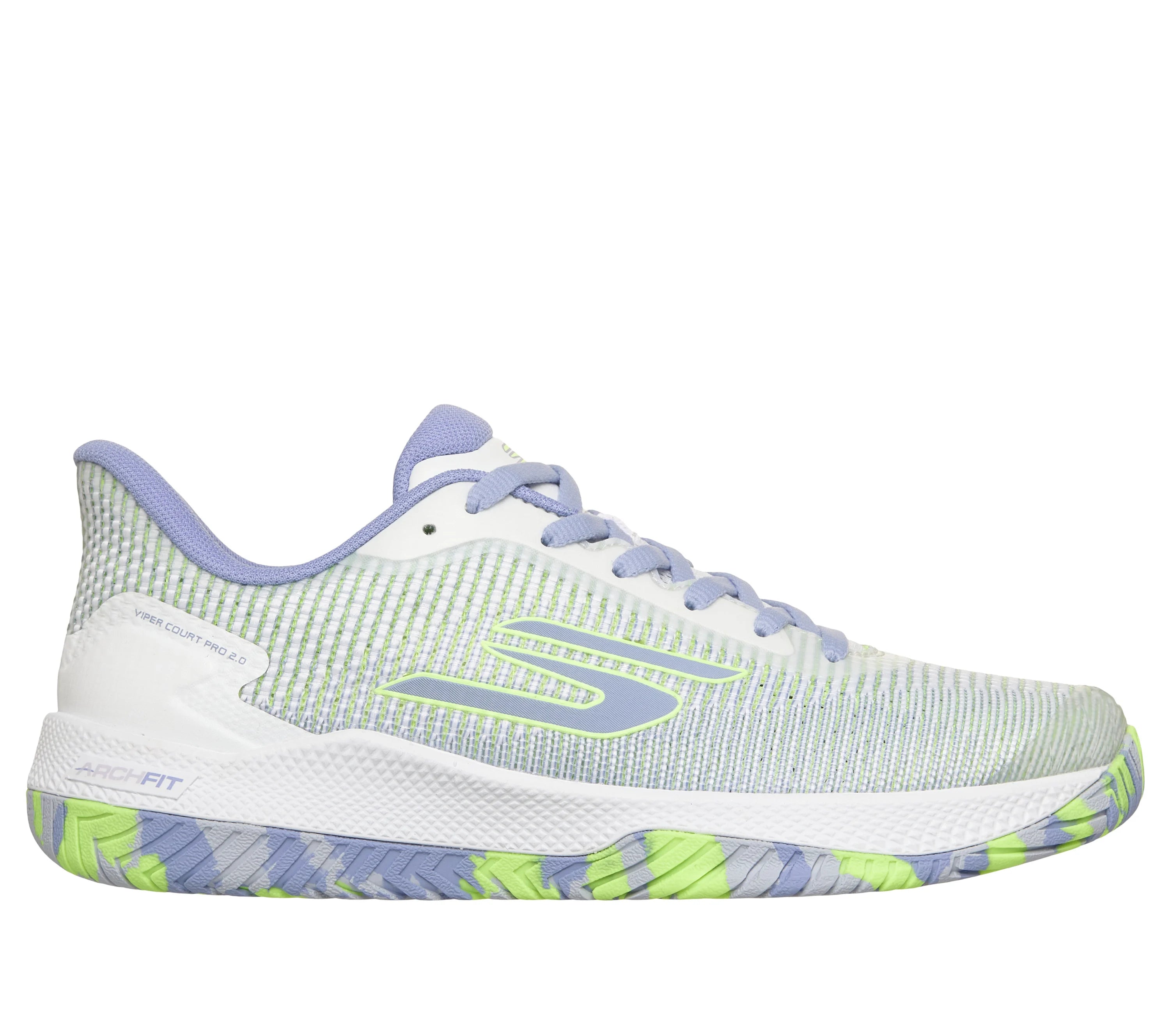 Skechers Viper Court Pro 2.0 Womens Pickleball Shoes (White/Periwinkle)