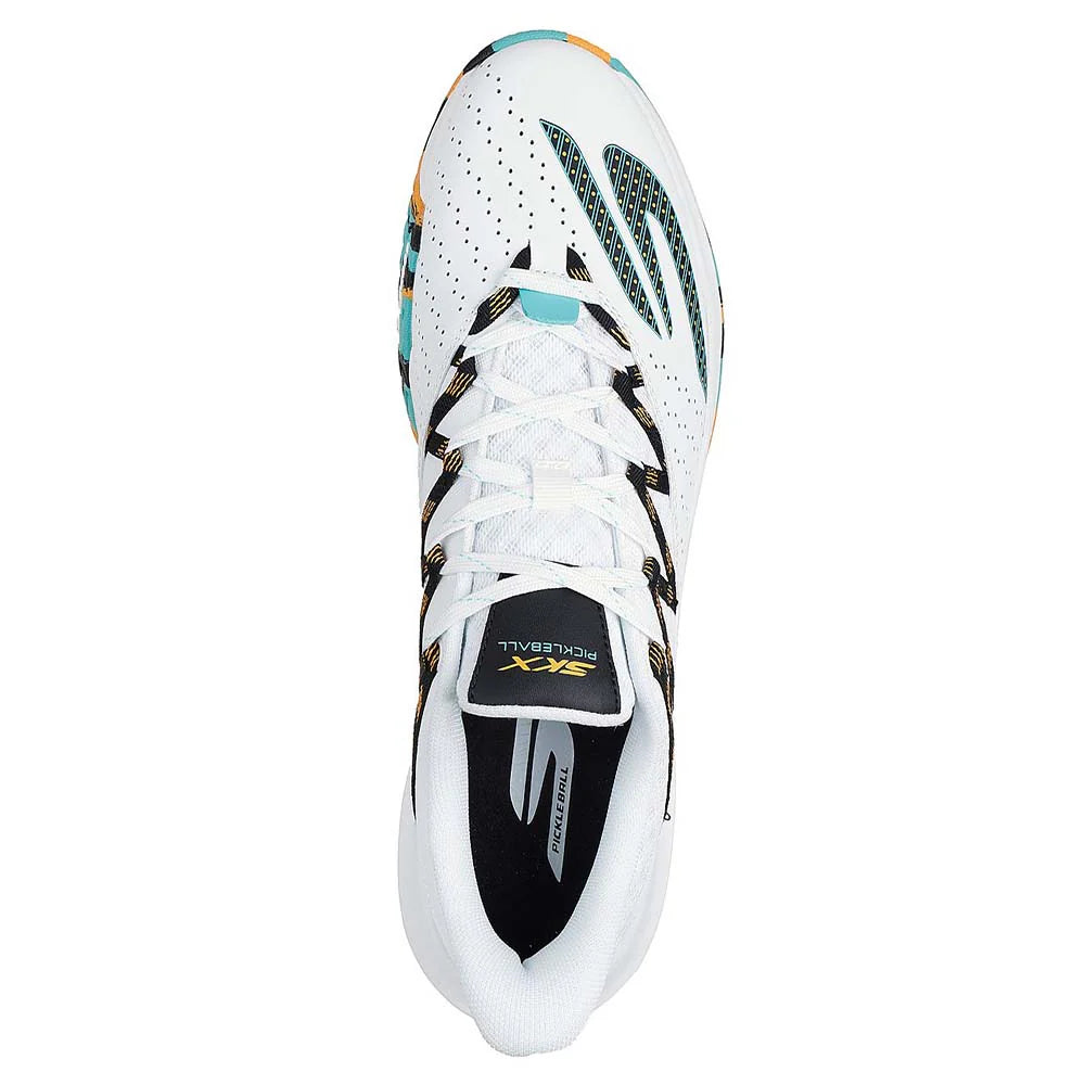 Skechers Go Viper Court Rally Men Pickleball Shoes (White/Turquoise)