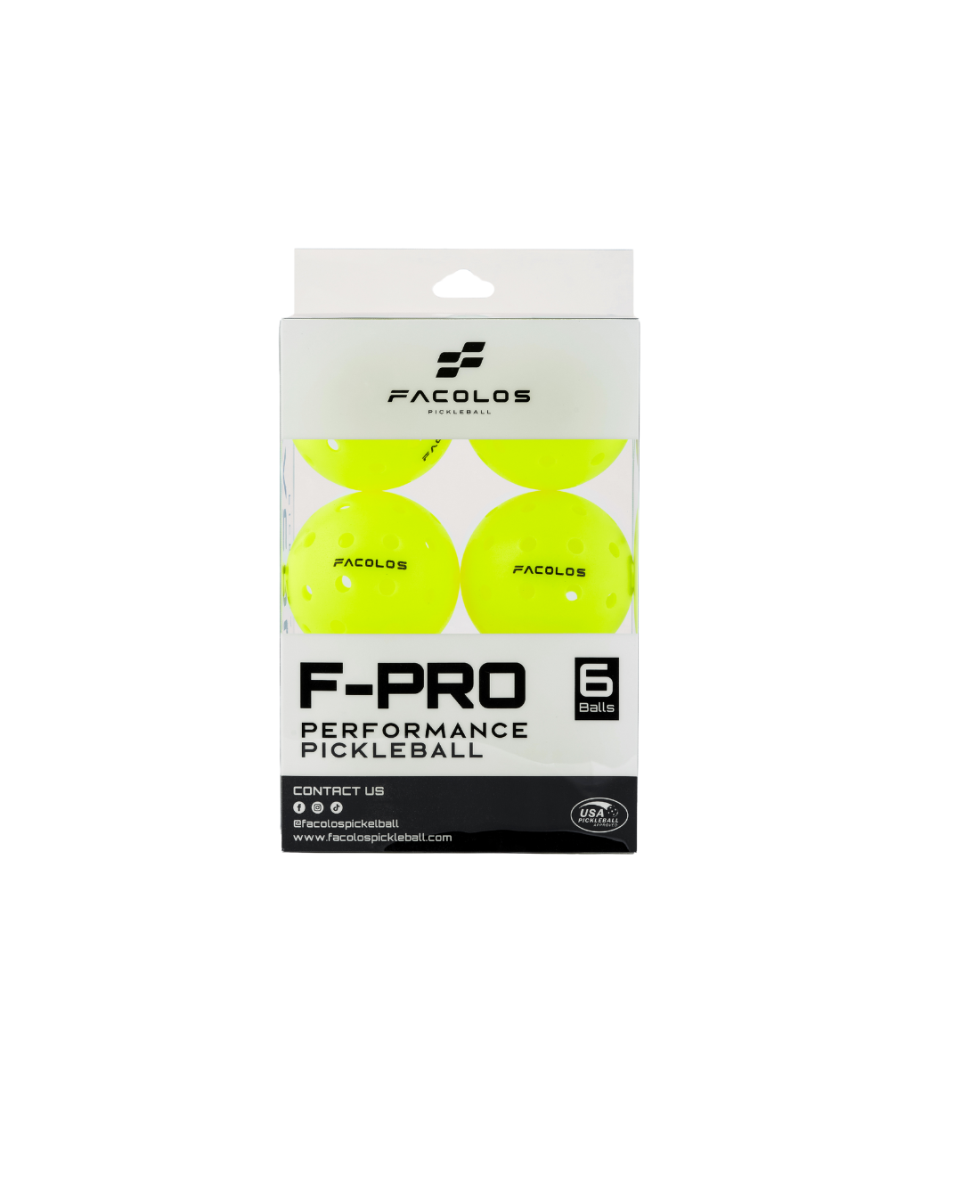 Facolos F-Pro Performance Pickleball Ball (1 Box of 6 Balls)